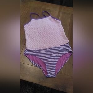 Old Navy Girl's Purple and Pink Tankini Swimwear, Size XL (14)